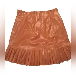 Brown faux leather skirt